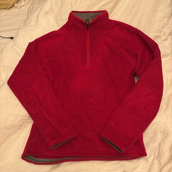 The North Face Tops - Red Quarter-zip north face fleece